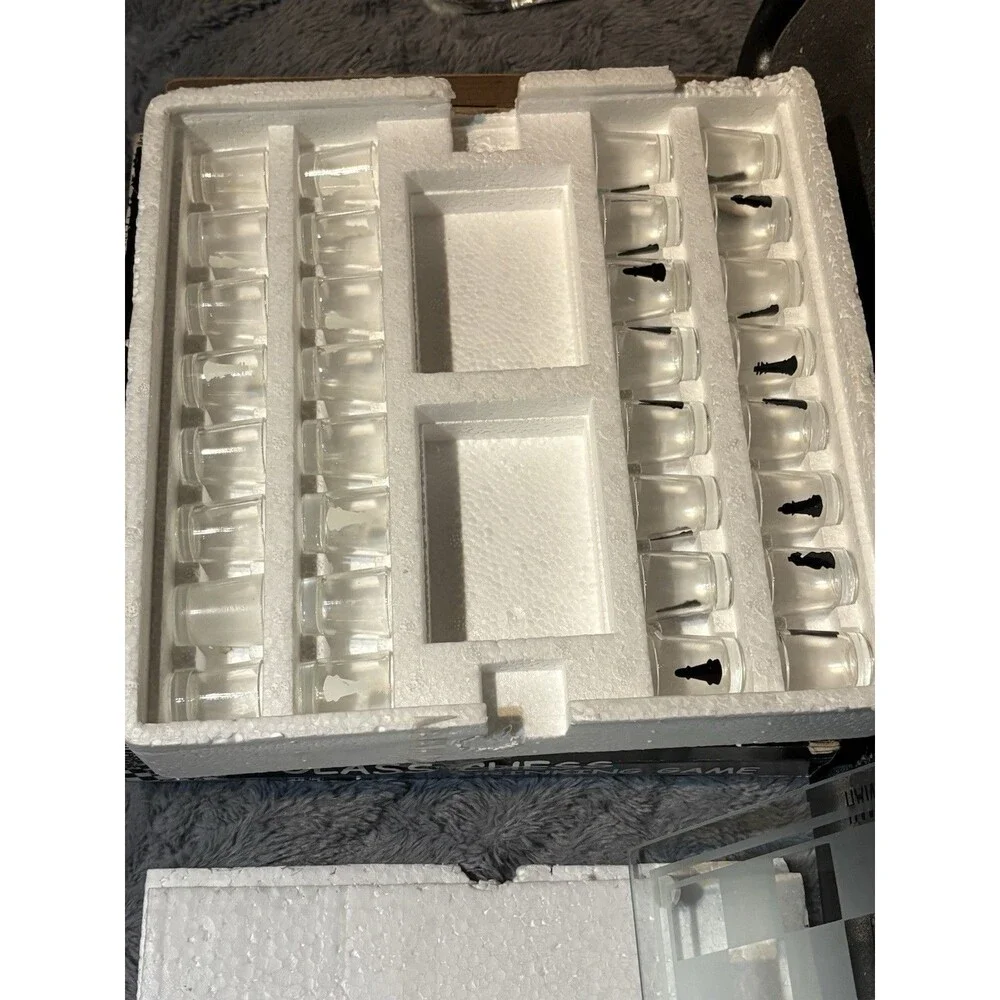 32-Piece Glass Chess Set With Drinking Shot Glasses & Glass Board Party Game